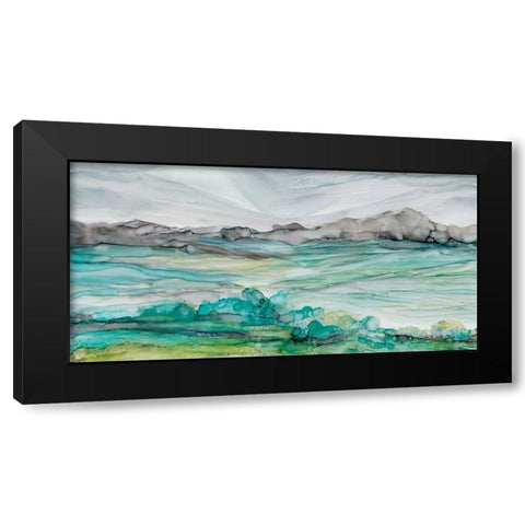 Marble Seas Black Modern Wood Framed Art Print with Double Matting by Robinson, Carol