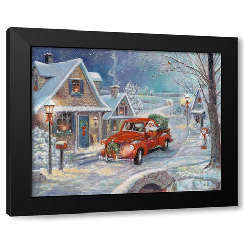 Santas Tree Farm Black Modern Wood Framed Art Print with Double Matting by Manning, Ruane
