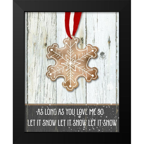 Gingerbread Snowflake Black Modern Wood Framed Art Print by Robinson, Carol