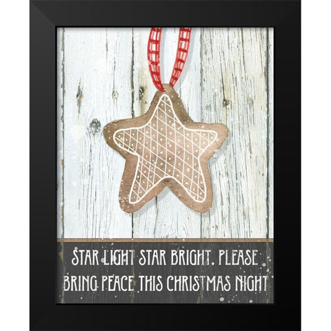 Gingerbread Star Black Modern Wood Framed Art Print by Robinson, Carol