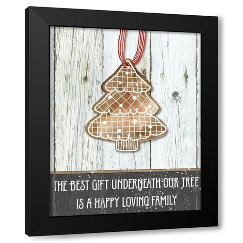 Gingerbread Tree Black Modern Wood Framed Art Print with Double Matting by Robinson, Carol