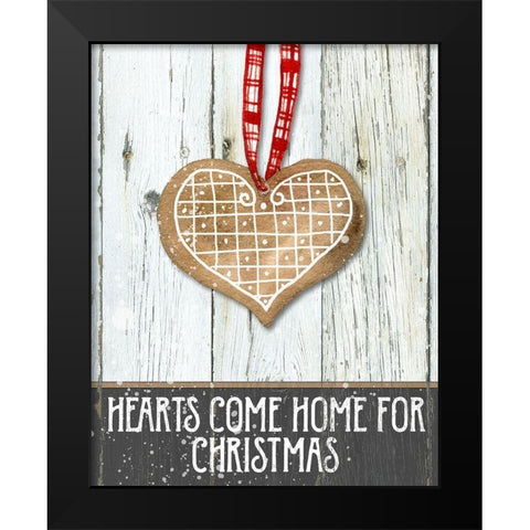 Gingerbread Heart Black Modern Wood Framed Art Print by Robinson, Carol