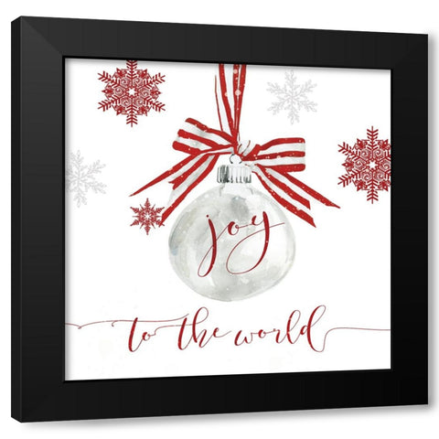 Joy Ornament Black Modern Wood Framed Art Print with Double Matting by Robinson, Carol