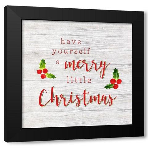 Merry Little Christmas Black Modern Wood Framed Art Print with Double Matting by Carpentieri, Natalie
