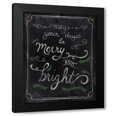 Merry and Bright Black Modern Wood Framed Art Print by Carpentieri, Natalie