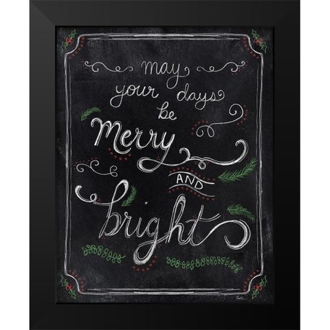 Merry and Bright Black Modern Wood Framed Art Print by Carpentieri, Natalie