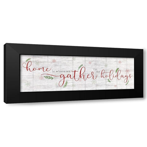 Holidays Gather Black Modern Wood Framed Art Print with Double Matting by Carpentieri, Natalie