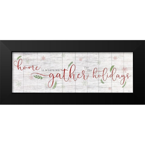 Holidays Gather Black Modern Wood Framed Art Print by Carpentieri, Natalie