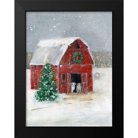 Christmas on the Farm I Black Modern Wood Framed Art Print by Swatland, Sally
