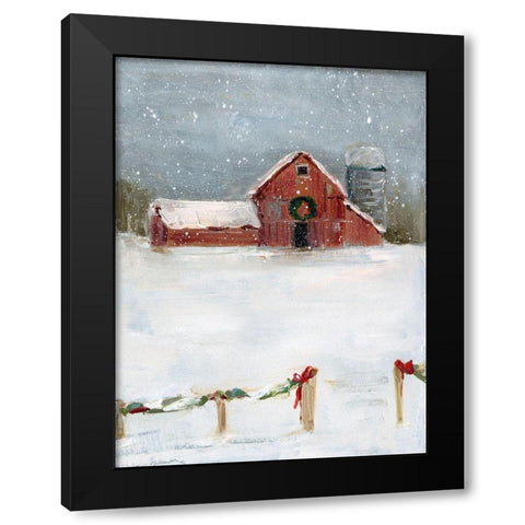 Christmas on the Farm II Black Modern Wood Framed Art Print by Swatland, Sally