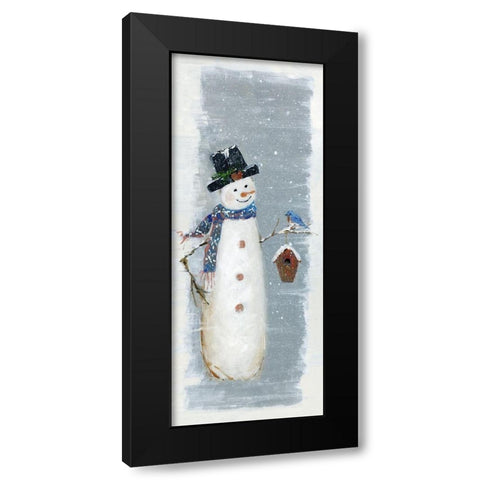 Primitive Snowman I Black Modern Wood Framed Art Print with Double Matting by Swatland, Sally