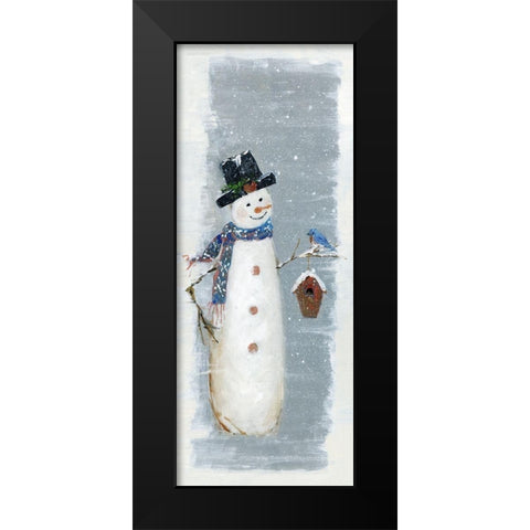 Primitive Snowman I Black Modern Wood Framed Art Print by Swatland, Sally