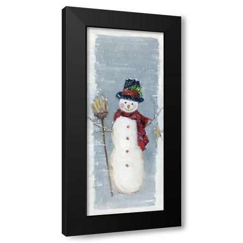 Primitive Snowman II Black Modern Wood Framed Art Print by Swatland, Sally