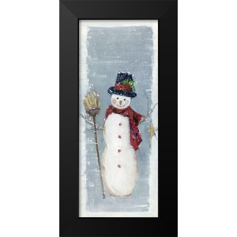 Primitive Snowman II Black Modern Wood Framed Art Print by Swatland, Sally