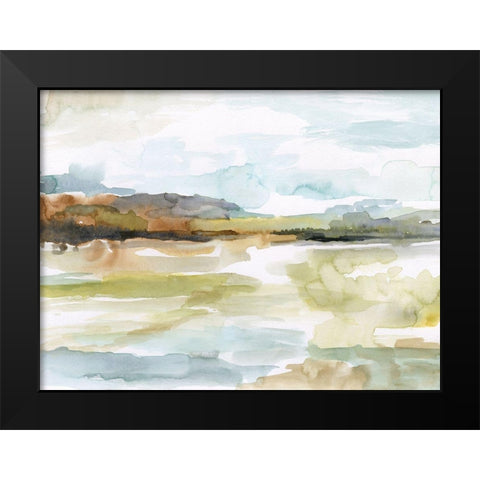 Faraway Black Modern Wood Framed Art Print by Nan