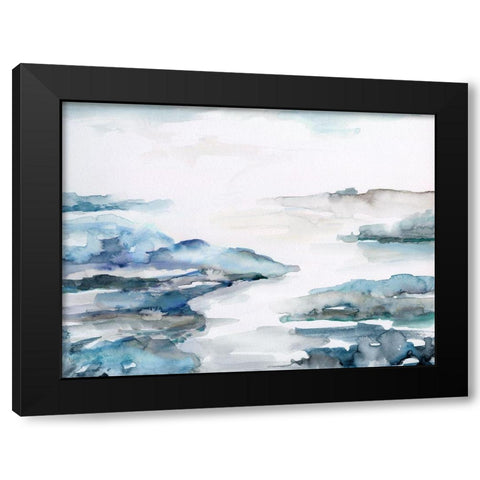 Estuary II Black Modern Wood Framed Art Print with Double Matting by Nan