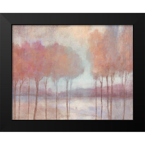 Blushing Trees Black Modern Wood Framed Art Print by Nan