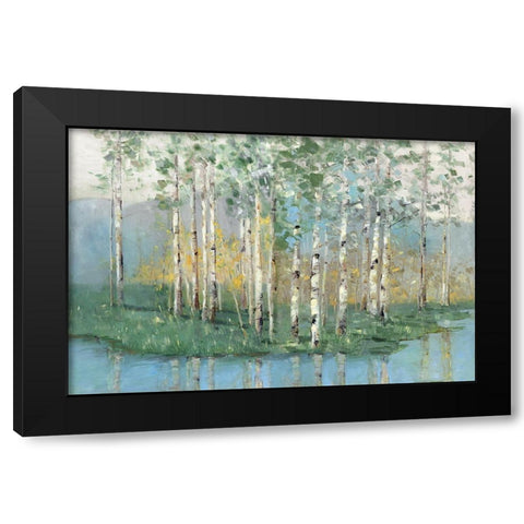 Birch Reflections Revisited Black Modern Wood Framed Art Print with Double Matting by Swatland, Sally