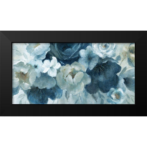 Blue on Blue Black Modern Wood Framed Art Print by Robinson, Carol