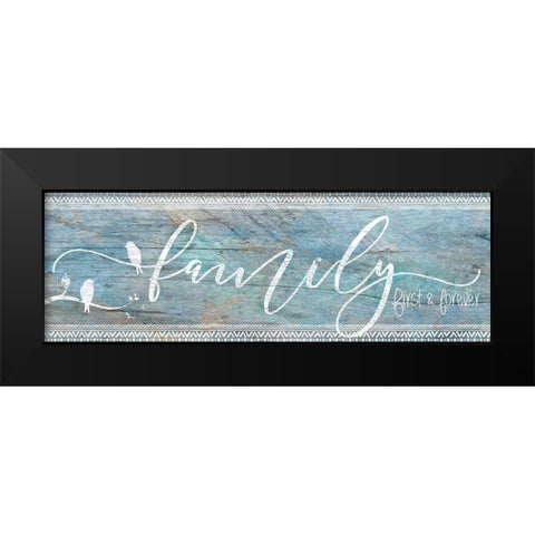 Family First Black Modern Wood Framed Art Print by Santiago, Daniela