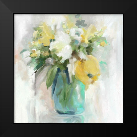 Impasto Bouquet Black Modern Wood Framed Art Print by Robinson, Carol