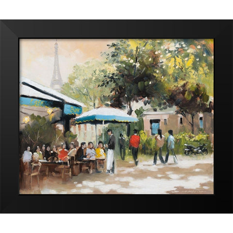 Paris Teal I Black Modern Wood Framed Art Print by Orme, E. Anthony
