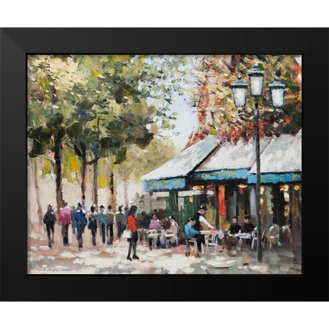 Paris Teal II Black Modern Wood Framed Art Print by Orme, E. Anthony
