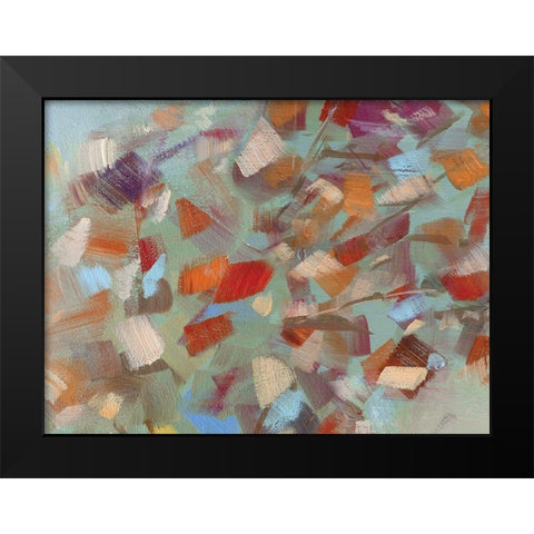 Confetti Party Black Modern Wood Framed Art Print by Swatland, Sally