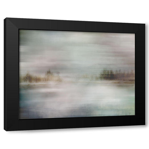 Misty Lake Black Modern Wood Framed Art Print with Double Matting by Nan