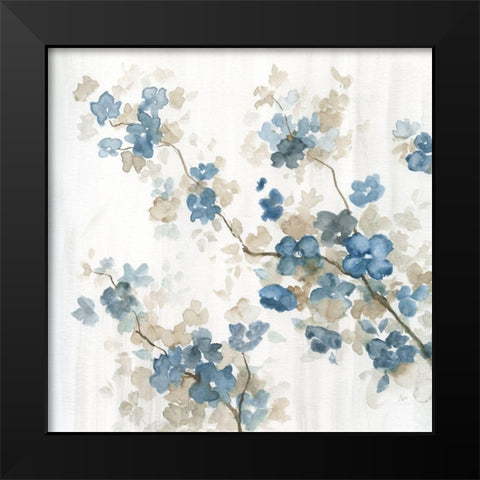 Dogwood in Blue II Black Modern Wood Framed Art Print by Nan