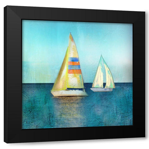 Color Tint Breeze Black Modern Wood Framed Art Print with Double Matting by Nan