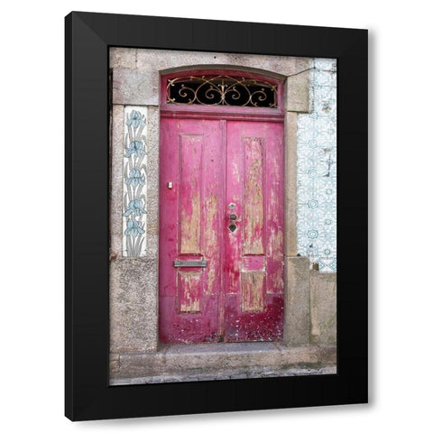 Portuguese Door Black Modern Wood Framed Art Print with Double Matting by Wilson, Emily