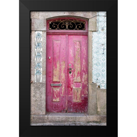 Portuguese Door Black Modern Wood Framed Art Print by Wilson, Emily