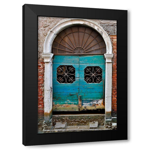 Venice Door Black Modern Wood Framed Art Print with Double Matting by Gulin, Darrell