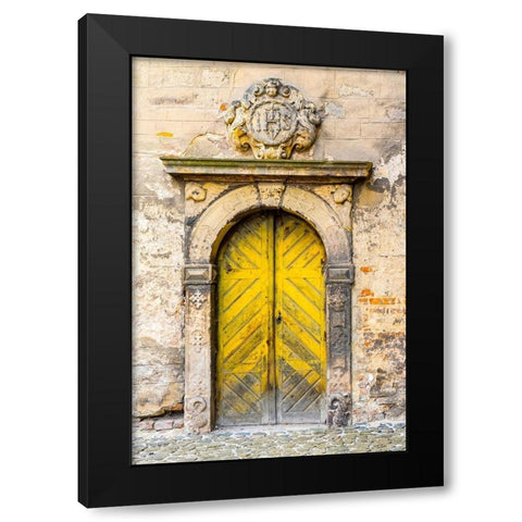 Moravian Door Black Modern Wood Framed Art Print with Double Matting by Eggers, Julie