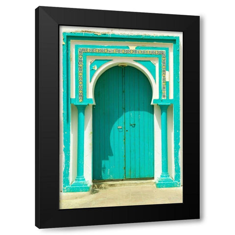 Tunisia Door Black Modern Wood Framed Art Print by Tondini, Dominico