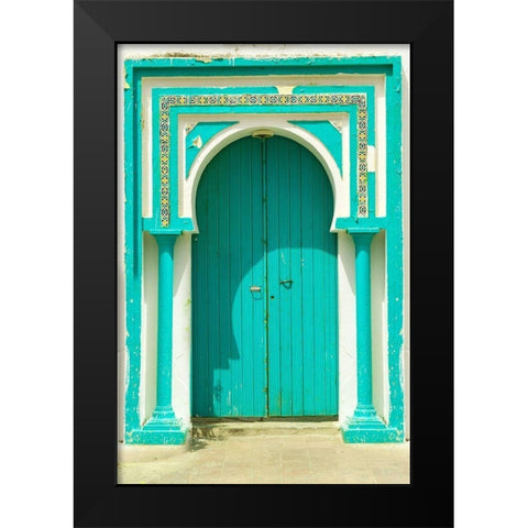 Tunisia Door Black Modern Wood Framed Art Print by Tondini, Dominico
