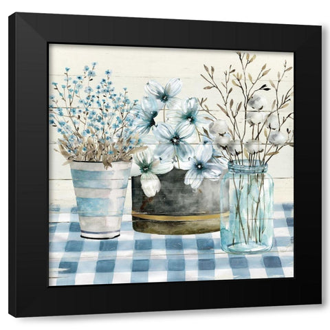 Blue Farmhouse Black Modern Wood Framed Art Print by Robinson, Carol