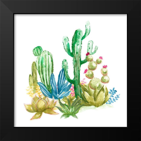 Cactus Vignette II Black Modern Wood Framed Art Print by Nan