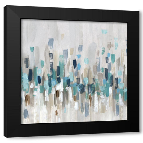 Staccato Blue I Black Modern Wood Framed Art Print by Craven, Katrina