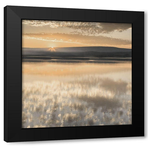 Serene Sunrise Black Modern Wood Framed Art Print by Jaynes, William D.