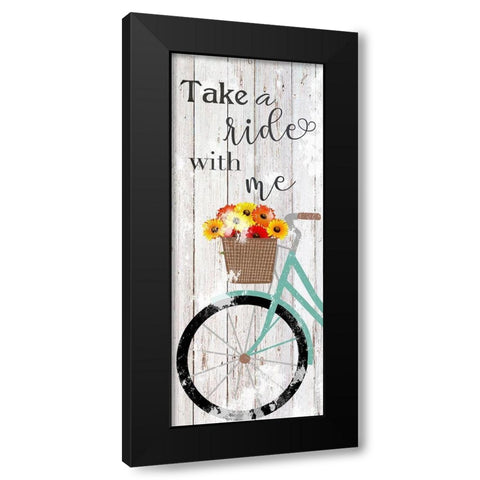 Bicycle Ride Black Modern Wood Framed Art Print with Double Matting by Santiago, Daniela