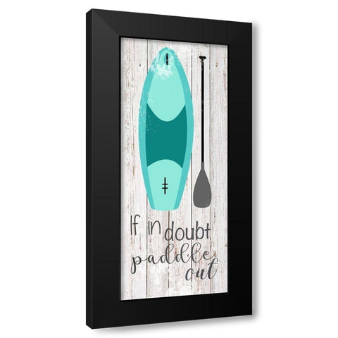 Paddle Board Black Modern Wood Framed Art Print with Double Matting by Santiago, Daniela