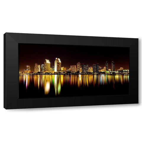 San Diego Skyline Black Modern Wood Framed Art Print by Shoemaker, Andrew