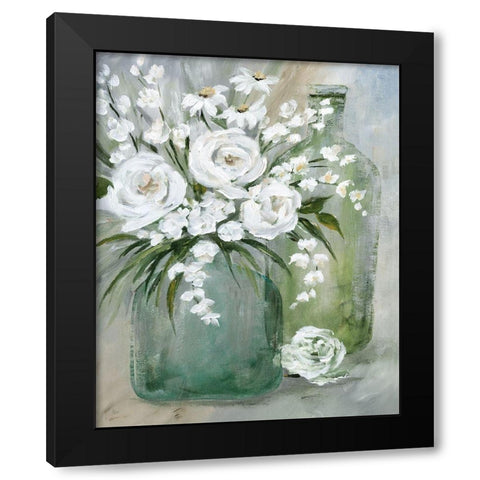 Rosey Afternoon Black Modern Wood Framed Art Print with Double Matting by Nan