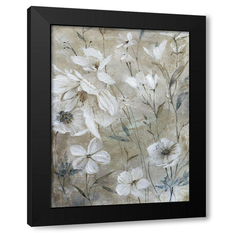 Wildflower Whites Black Modern Wood Framed Art Print with Double Matting by Robinson, Carol