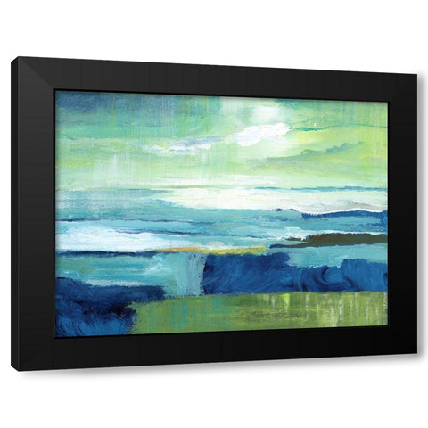 Blue Sands Black Modern Wood Framed Art Print with Double Matting by Nan