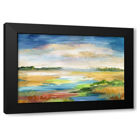 Distant Inlet Black Modern Wood Framed Art Print with Double Matting by Nan