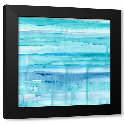 Ocean Blues Black Modern Wood Framed Art Print by Craven, Katrina
