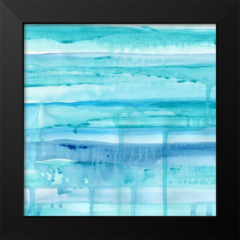 Ocean Blues Black Modern Wood Framed Art Print by Craven, Katrina